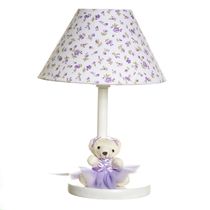 Abajur Madeira Ursa Bailarina Lilás