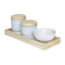 Kit Higiene Slim Pinus Capa Ondinha Azul