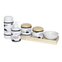 Kit Higiene Slim Pinus Garrafa Pequena Capa Nuvem Black