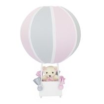 Abajur Balãozinho Ursa Rosa Com Cinza