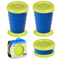 Kit 2 Copos para Crianças Retrátil de 330ml encolhe Super Portátil p/ Levar na Bolsa