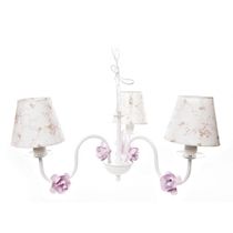 Lustre 3L Simples 6 Flores P Rosa