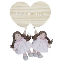 Porta Maternidade Bexigas com Meninas Gêmeas