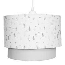 Lustre Tubular Duplo Árvore Geométrica Cinza