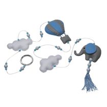 Pingente De Cortina Elefante Balão Azul