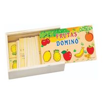 Dominó Pedagógico 28 Pçs Frutas Método Montessori Educativo