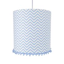 Lustre Tubular Pompom Chevron Azul