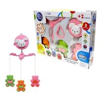 Móbile para Berço com 5 Enfeites Ursinho Rosa - Pais e Filhos (7805)