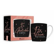 CANECA PORCELANA URBAN 300ML FÉ E GRATIDÃO 5835