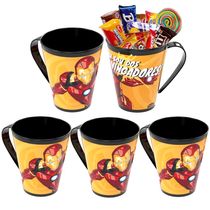 5 Xícaras Homem de Ferro Copo Estampado Infantil Lembrancinha p/ Sacolinha Surpresa