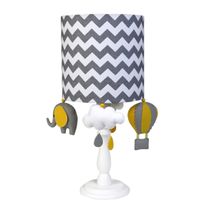 Abajur Madeira Elefante Balão Cinza