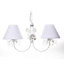 Lustre 2L Primavera Cristais 2 Flores G Branca