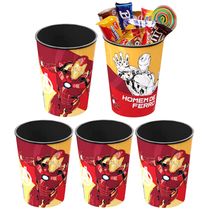 5 Copos Lembrancinha Decoração de Festa Infantil Homem de Ferro