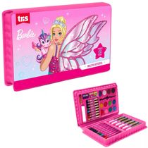 KIT MALETA ARTISTICA INFANTIL BARBIE - 42 PEÇAS - TRIS