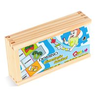 Dominó Alimentação Saudável - 28 peças - Madeira - 1591 - Carlu