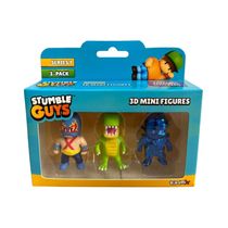 Stumble Guys Série 1 - Pack com 3 - Luchador, T-Rex e Dynamitron - Estrela
