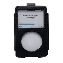 Estojo em couro na cor branca para iPod 30 e 60 GB Preta