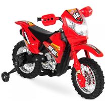 Moto Elétrica Infantil a Bateria 6V com Sons e Luzes, Idade Rec 3 a 6 Anos, BEST CHOICE PRODUCTS, Vermelho