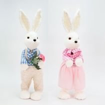 Casal De Coelhos De Páscoa Decoração Coelhinhos Românticos 60cm