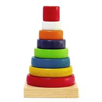 Pirâmide Redonda Brinquedo de Madeira - Brinquedo Educativo