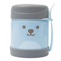 Pote Térmico Com Talher Kids Papinha Infantil Biscoito Frut - Azul