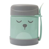 Pote Térmico Com Talher Kids Papinha Infantil Biscoito Frut - Verde