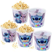5 Potes Para Pipoca Balde Grande Estampado Stitch 2.1 Litros para Sacolinha Surpresa