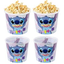4 Baldes para Pipoca Hora do Cinema Familia 2 Litros Oval Lilo & Stitch Plasútil