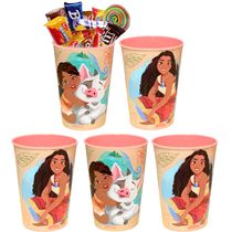 6 Copos Moana 320ml Plasútil para Decoração E Sacola Surpresa Festa Infantil
