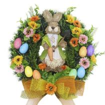 Guirlanda Enfeite Páscoa Coelhinho Palha Cenoura  46cm