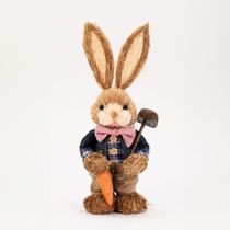 Coelho de Páscoa Coelhinho Carregando Cenoura Enfeite 35cm