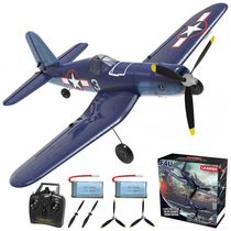 Avião de Controle Remoto com Tecla Acrobática para Crianças e Adultos, LEAMBE F4U Corsair, Azul