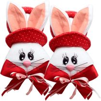 Kit 6 Pendente Páscoa Coelho Para Porta Trinco Enfeite 23cm