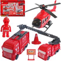 Carro Carrinhos Bombeiro Helicóptero Brinquedo Infantil