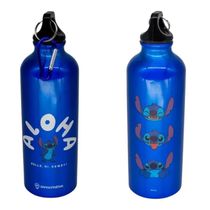 Garrafa Stitch Aloha Disney - 500ml de Aluminio com Mosquetão - Zona Criativa