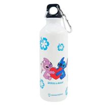 Garrafa de Aluminio 500ml C/Mosquetão - Disney Stitch Namorados - Zona Criativa