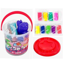 Jogo com 9 Massinhas e 1 Acessórios de Modelar com Baldinho Infantil Educativo