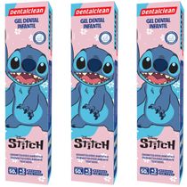 3X GEL DENTAL INFANTIL STITCH SABOR MORANGO 50G -DENTALCLEAN