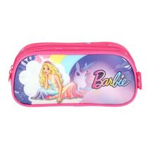 Estojo Escolar Infantil Duplo Barbie Arco Iris Luxcel