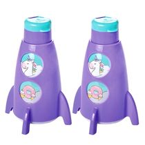 Kit 2 Garrafa de Foguete Infantil 320ml Unicórnio Meninas Plasútil