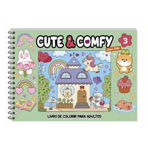 Cute & Comfy Super Extra - Livro de Colorir Adulto - Capa Dura Holográfica
