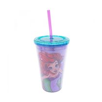 Copo Com Canudo Sereia Ariel 450ml - Disney