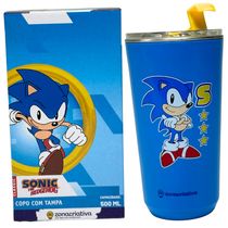 Copo SKY Inox com Tampa 500ML Oficial SONIC - Zona Criativa