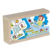 Dominó Associação de Idéias - 28 peças - Madeira - 1179 - Carlu