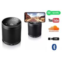 Caixa de som Bluetooth USB SD Aux MP3 com suporte para celular NewBlack Preta