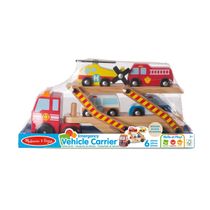 Caminhão Cegonha de Madeira Carrinho Resgate Melissa & Doug