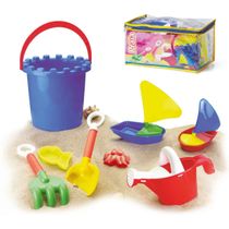 Balde De Praia Infantil Kit C 8 Peças Para Brincar Areia Monte Líbano