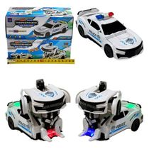 Carro Robô Policial Com Movimento Som E Luzes Brinquedo