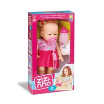 Boneca faz Xixi com Mamadeira e Fraldinha Zizinha- Divertoys