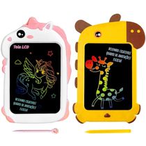 Kit 2 Lousa Mágicas Tela Colorida 3D Presente Meninas Unicórnio e Girafinha na Caixa